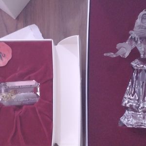 Columbine Plaque with matching figurine by Gabrielle Stamey Swarovski Crystal